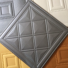 Xốp dán tường giả da - #mẫup8 Mầu xám