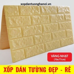 Xốp dán tường giả gạch cao cấp 5mm mầu vàng