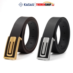 Dây thắt lưng nam hiệu KASAU khóa lỗ bản 3.4cm KS05KL34