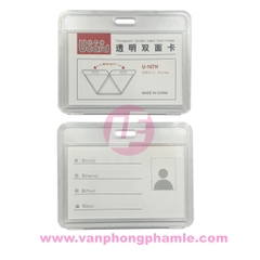Bảng tên nhựa cứng trong 2 mặt 5,4 x 8,5 CM U-167H ngang