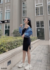 Áo khoác jean LOREN nút kiểu xanh A4099