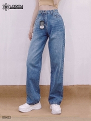 Quần jean ống rộng LOREN trơn xanh B5422