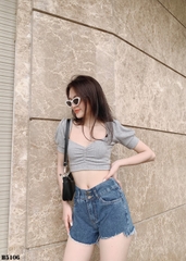 Quần jean short 2 nút tua xanh B5106