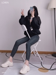 Áo khoác nữ LOREN da lộn tay phồng A4937