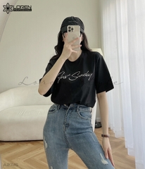 Áo thun nữ LOREN chữ Gust sunday đen A2745