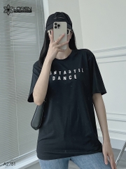 Áo thun nữ LOREN chữ in đen A2751