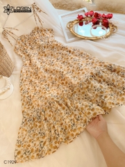 Đầm maxi LOREN hoa đuôi cá cột vai C1929