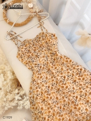 Đầm maxi LOREN hoa đuôi cá cột vai C1929