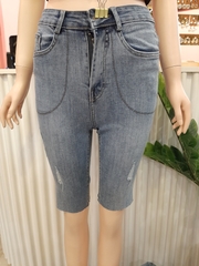 Quần jean ngố tua xanh B5215