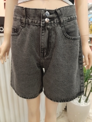 Quần jean ngố 2 nút trơn xám B5231