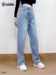 Quần jean ống rộng LOREN trơn xanh B5421
