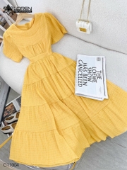 Đầm nữ LOREN midi tay phồng C11004