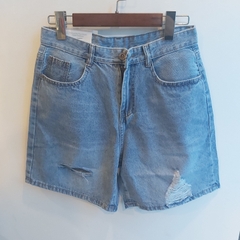 Quần jean ngố đại rách xanh B5341