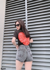 Quần jean short rách tua xám B5104