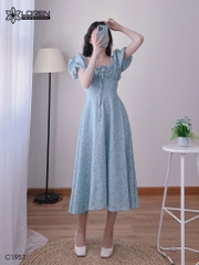 Đầm nữ LOREN hoa xanh C1957