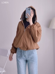 Áo khoác nữ LOREN da lộn tay phồng A4937