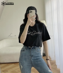 Áo thun nữ LOREN chữ Gust sunday đen A2745