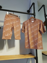 Sét thun nữ lửng conture nâu A9024