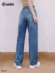 Quần jean ống rộng LOREN trơn xanh B5422
