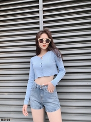 Quần jean short rách xanh B5122