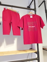 Sét thun nữ lửng morths đỏ A9017