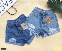 Quần jean short rách xanh B5100