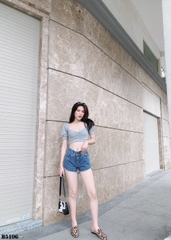 Quần jean short 2 nút tua xanh B5106