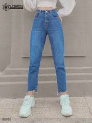 Quần jean baggy LOREN xẻ tua xanh B5388