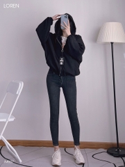 Áo khoác nữ LOREN da lộn tay phồng A4937