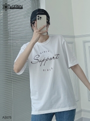 Áo thun nữ LOREN girls support trắng A2675