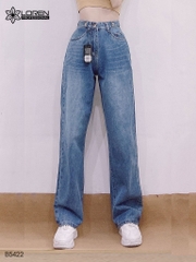 Quần jean ống rộng LOREN trơn xanh B5422