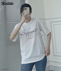 Áo thun nữ LOREN girls support trắng A2675