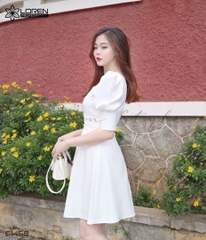 Đầm tay phồng trắng C1468