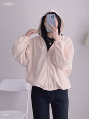Áo khoác nữ LOREN da lộn tay phồng A4937