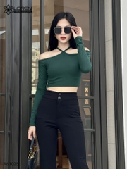 Áo nữ LOREN bo gân chéo cổ A61025