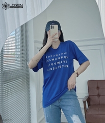 Áo thun nữ LOREN in chữ xanh A2771