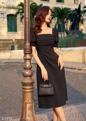 Đầm tầng ngực đen C1312