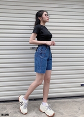 Quần jean ngố sọc tua xanh B5201