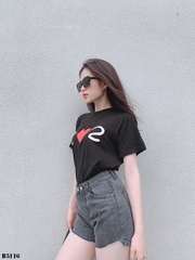 Quần jean short 2 nút tua xám B5116