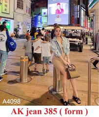 Áo khoác jean tua xanh A4098