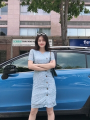 Đầm LOREN hoa cúc xanh C1133