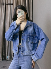 Áo khoác jean túi going to lose xanh A4891