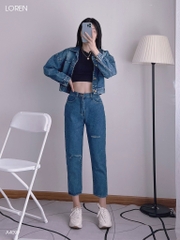 Áo khoác jean LOREN nút kiểu xanh A4099