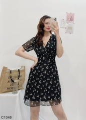 Đầm voan đen C1348