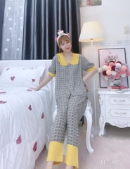 Đồ ngủ pijama tay ngắn quần dài vàng D1699