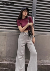 Áo croptop cổ tròn tay ngắn đỏ A6452