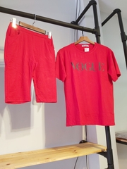 Sét thun nữ lửng vogue đỏ A9008