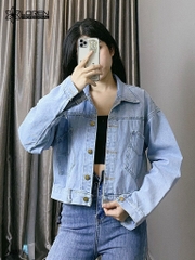 Áo khoác jean túi kiểu ngược xanh A4887