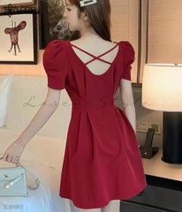 Đầm xòe đan sau đỏ C1690