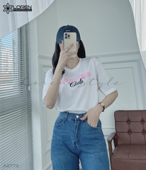 Áo thun nữ LOREN in chữ Bad Decision trắng A2772
